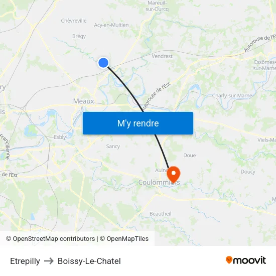 Etrepilly to Boissy-Le-Chatel map
