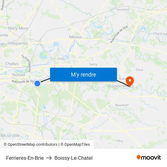 Ferrieres-En-Brie to Boissy-Le-Chatel map