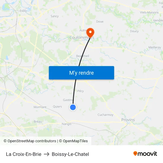 La Croix-En-Brie to Boissy-Le-Chatel map