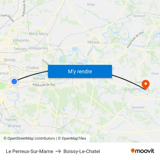 Le Perreux-Sur-Marne to Boissy-Le-Chatel map