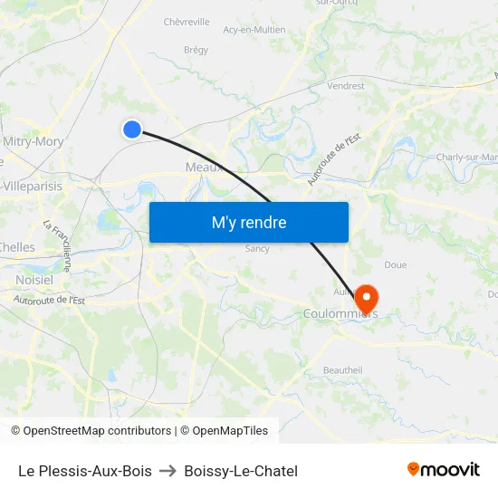 Le Plessis-Aux-Bois to Boissy-Le-Chatel map