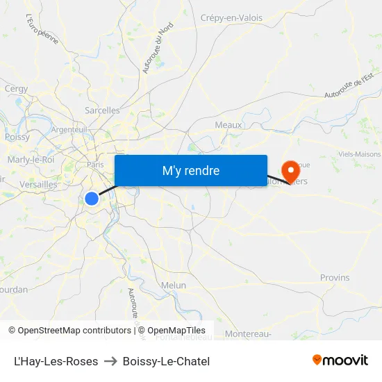 L'Hay-Les-Roses to Boissy-Le-Chatel map