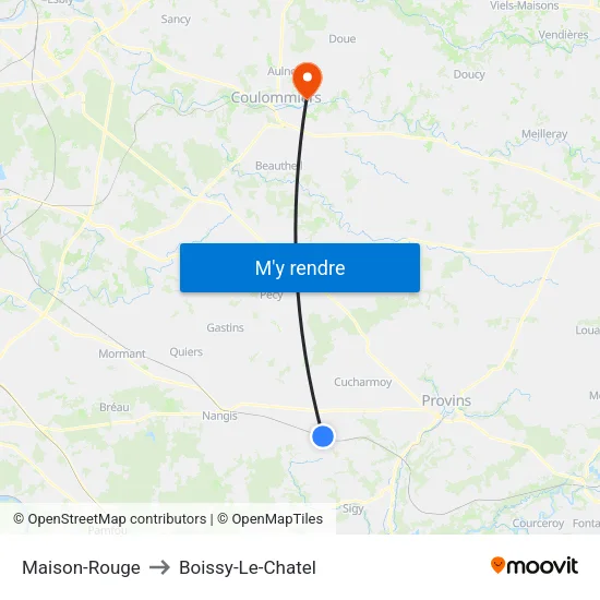 Maison-Rouge to Boissy-Le-Chatel map