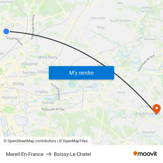 Mareil-En-France to Boissy-Le-Chatel map