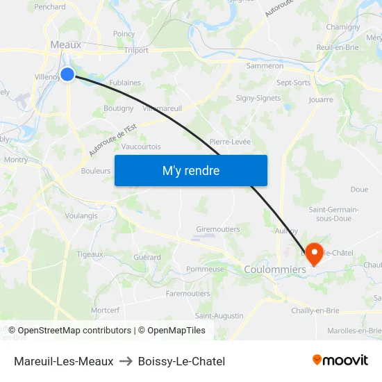 Mareuil-Les-Meaux to Boissy-Le-Chatel map