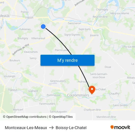 Montceaux-Les-Meaux to Boissy-Le-Chatel map
