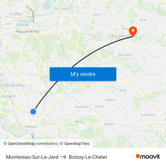 Montereau-Sur-Le-Jard to Boissy-Le-Chatel map