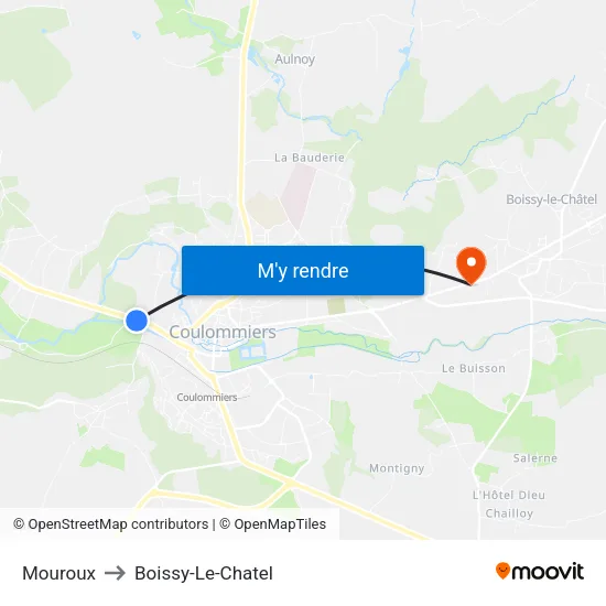 Mouroux to Boissy-Le-Chatel map
