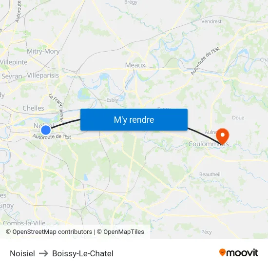 Noisiel to Boissy-Le-Chatel map