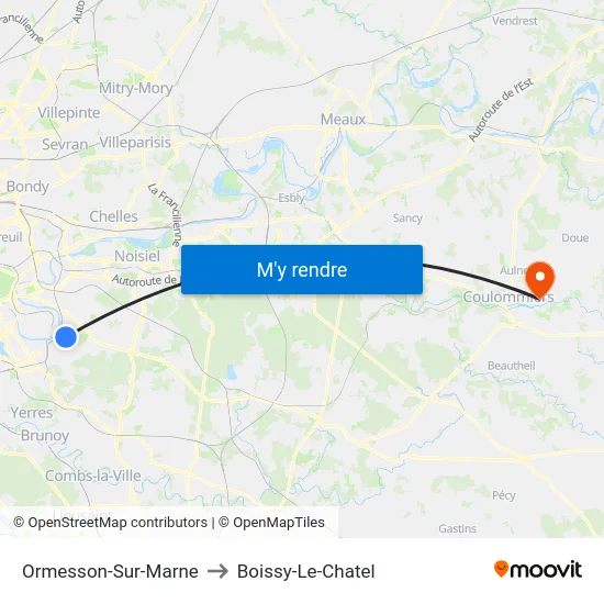 Ormesson-Sur-Marne to Boissy-Le-Chatel map