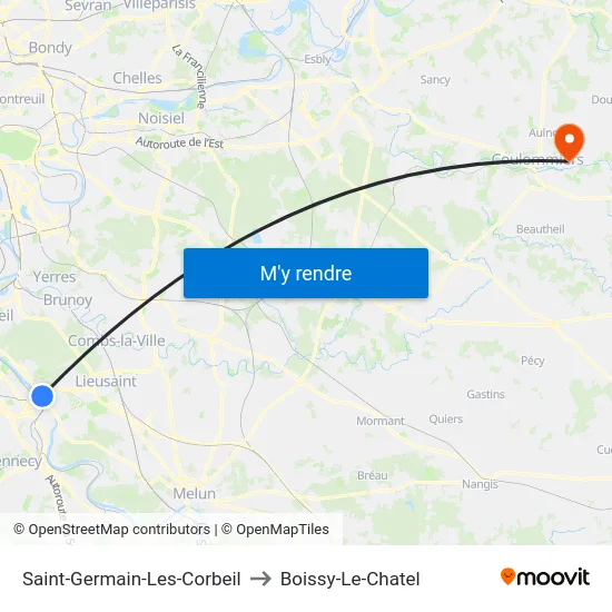 Saint-Germain-Les-Corbeil to Boissy-Le-Chatel map