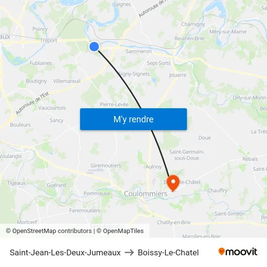 Saint-Jean-Les-Deux-Jumeaux to Boissy-Le-Chatel map