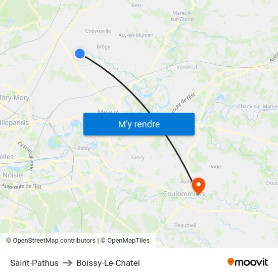 Saint-Pathus to Boissy-Le-Chatel map