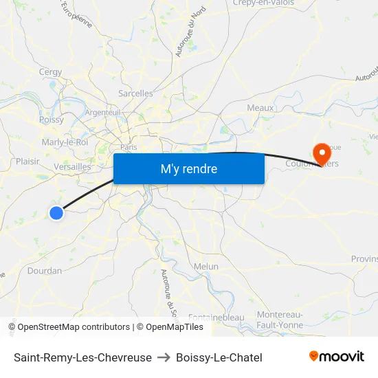 Saint-Remy-Les-Chevreuse to Boissy-Le-Chatel map