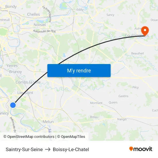 Saintry-Sur-Seine to Boissy-Le-Chatel map