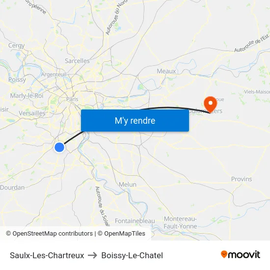 Saulx-Les-Chartreux to Boissy-Le-Chatel map