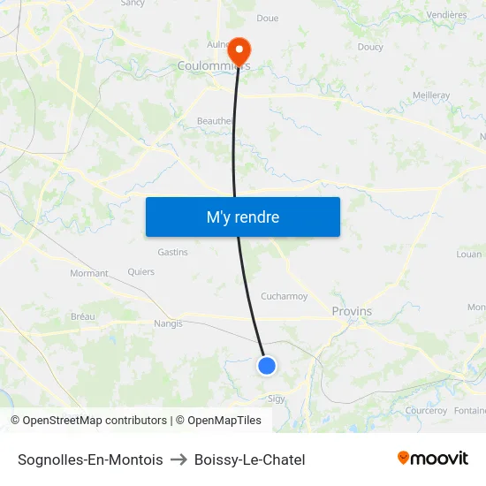 Sognolles-En-Montois to Boissy-Le-Chatel map