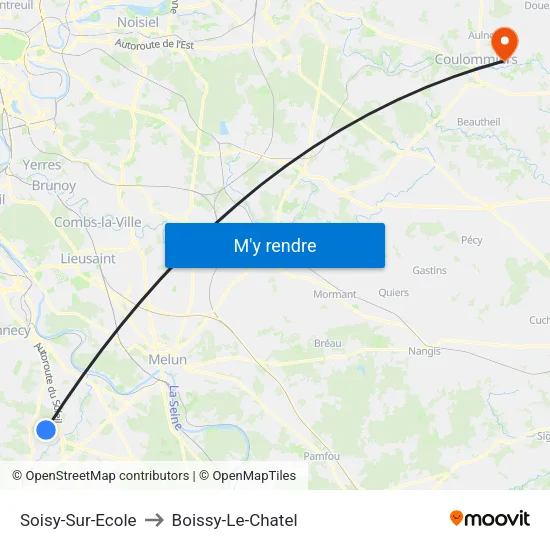 Soisy-Sur-Ecole to Boissy-Le-Chatel map
