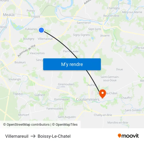Villemareuil to Boissy-Le-Chatel map