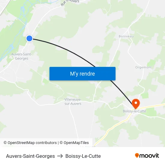 Auvers-Saint-Georges to Boissy-Le-Cutte map
