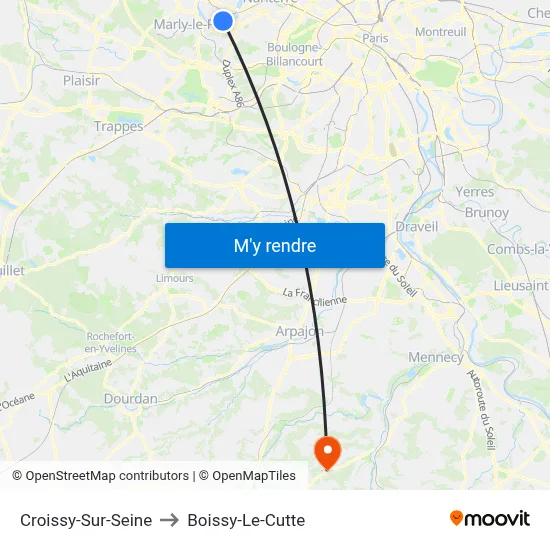 Croissy-Sur-Seine to Boissy-Le-Cutte map