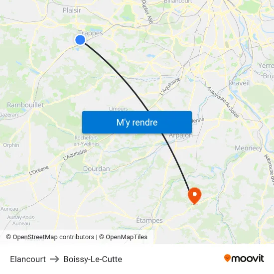 Elancourt to Boissy-Le-Cutte map