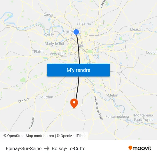Epinay-Sur-Seine to Boissy-Le-Cutte map