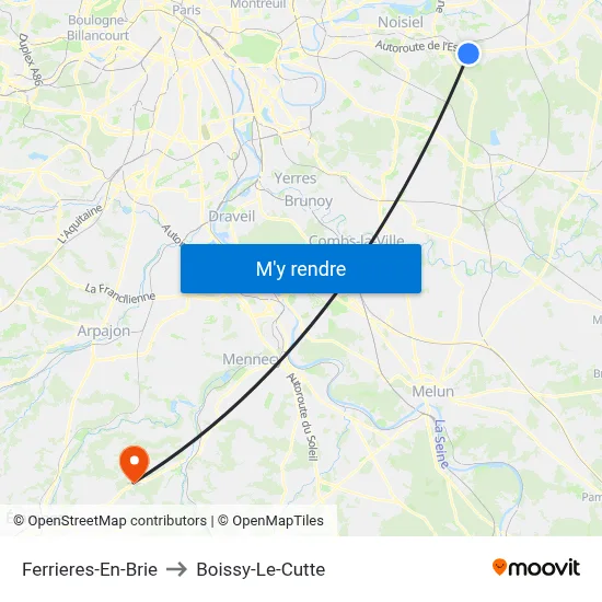 Ferrieres-En-Brie to Boissy-Le-Cutte map