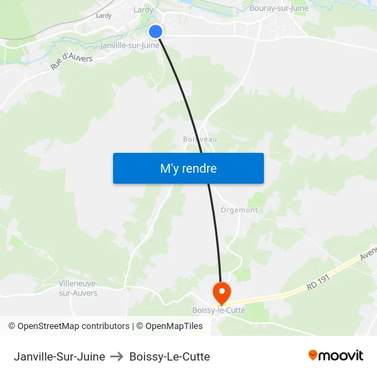 Janville-Sur-Juine to Boissy-Le-Cutte map