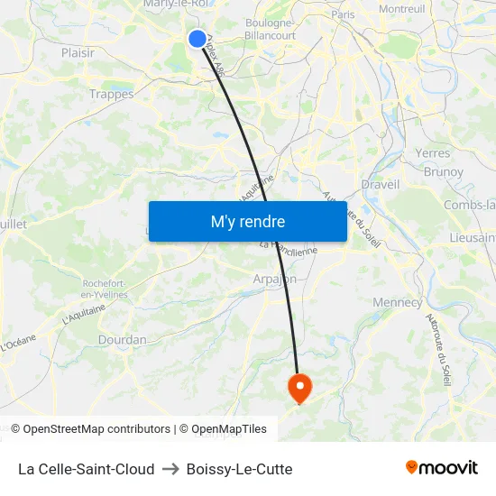 La Celle-Saint-Cloud to Boissy-Le-Cutte map
