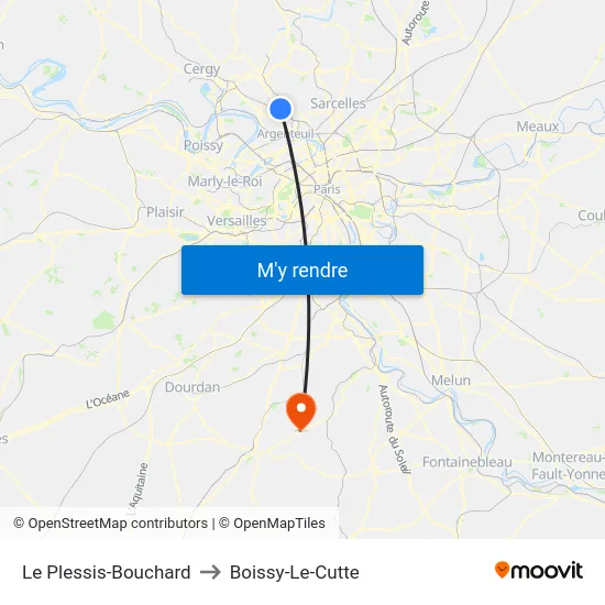 Le Plessis-Bouchard to Boissy-Le-Cutte map