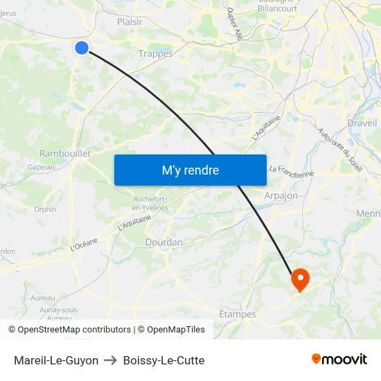 Mareil-Le-Guyon to Boissy-Le-Cutte map