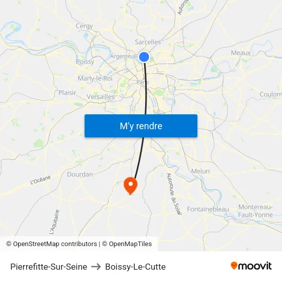 Pierrefitte-Sur-Seine to Boissy-Le-Cutte map