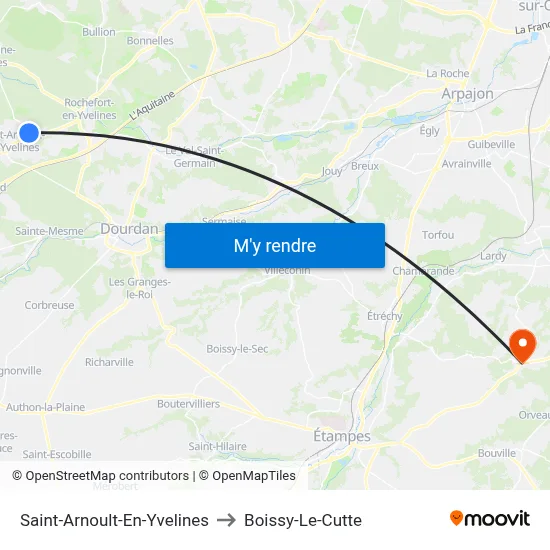 Saint-Arnoult-En-Yvelines to Boissy-Le-Cutte map