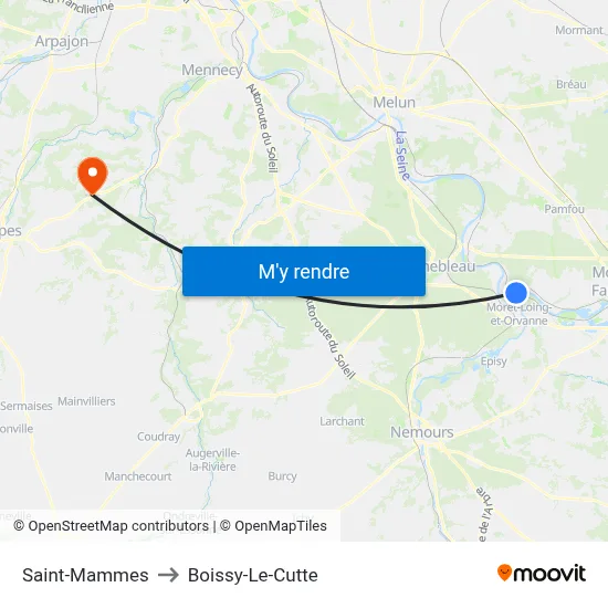 Saint-Mammes to Boissy-Le-Cutte map