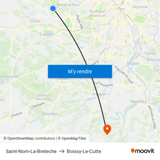 Saint-Nom-La-Breteche to Boissy-Le-Cutte map