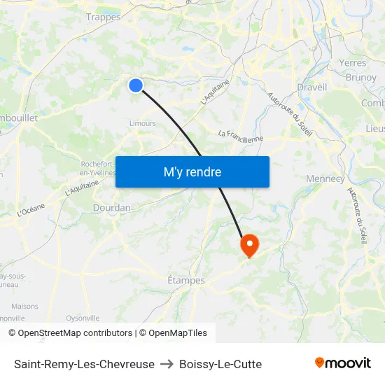 Saint-Remy-Les-Chevreuse to Boissy-Le-Cutte map