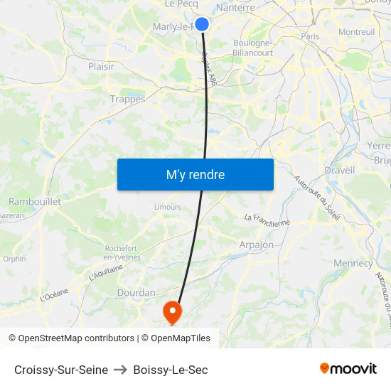 Croissy-Sur-Seine to Boissy-Le-Sec map