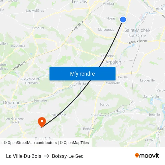 La Ville-Du-Bois to Boissy-Le-Sec map