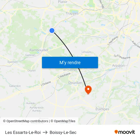 Les Essarts-Le-Roi to Boissy-Le-Sec map