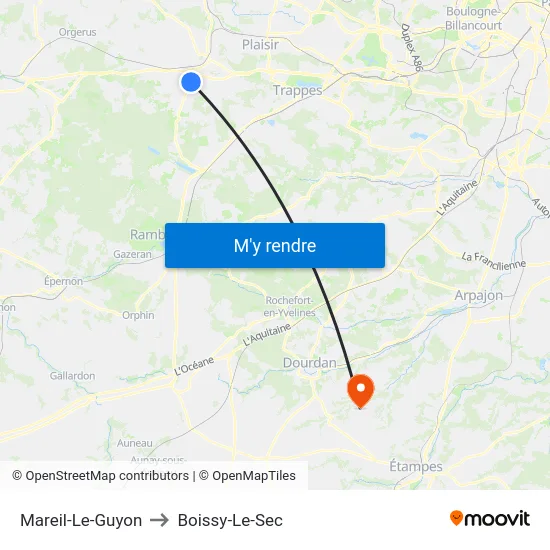 Mareil-Le-Guyon to Boissy-Le-Sec map