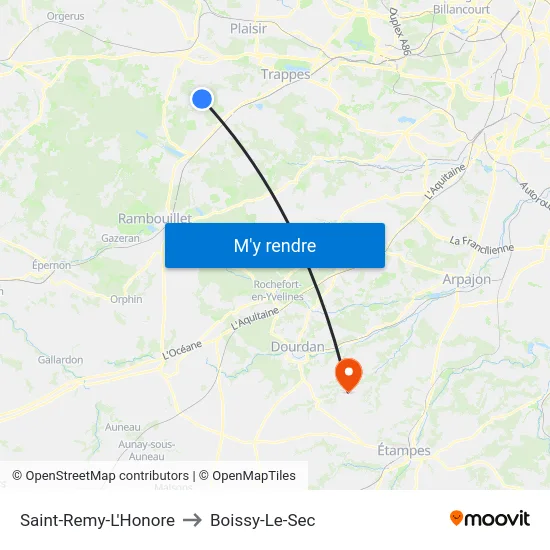 Saint-Remy-L'Honore to Boissy-Le-Sec map