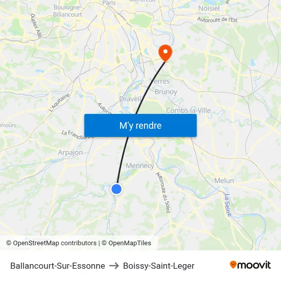 Ballancourt-Sur-Essonne to Boissy-Saint-Leger map