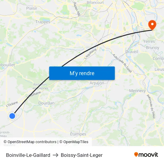 Boinville-Le-Gaillard to Boissy-Saint-Leger map