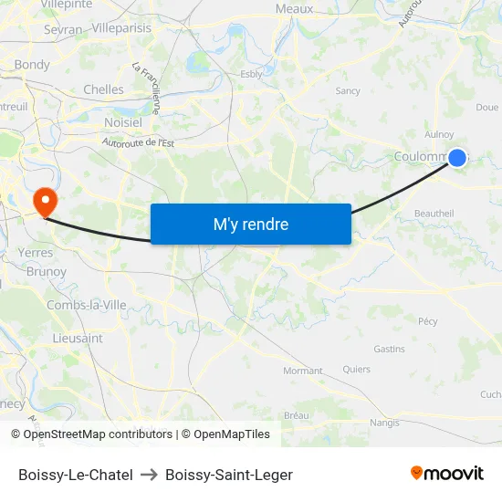 Boissy-Le-Chatel to Boissy-Saint-Leger map