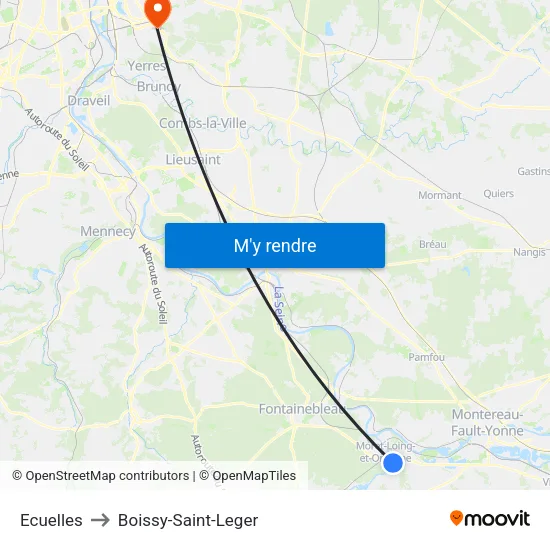 Ecuelles to Boissy-Saint-Leger map
