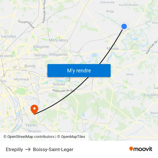 Etrepilly to Boissy-Saint-Leger map