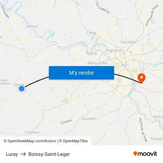 Luray to Boissy-Saint-Leger map