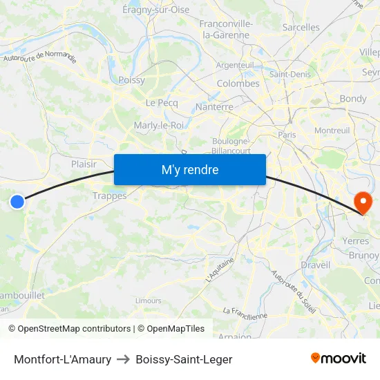 Montfort-L'Amaury to Boissy-Saint-Leger map