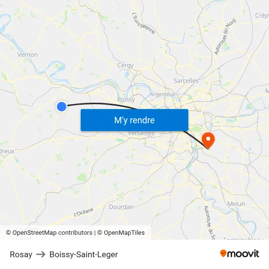 Rosay to Boissy-Saint-Leger map